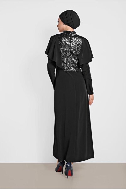 TRENDTESETTÜR Black Prevailing Neckline and Flounce Shoulders Double Women's Skirt Suit - t 3544