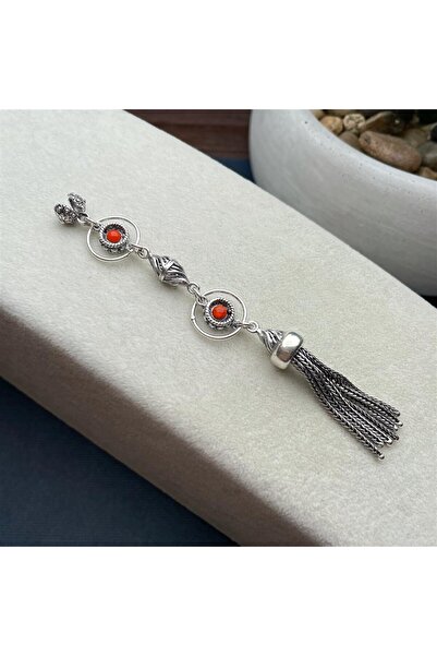 dergah tesbih Chakra Series Orange Silver Tassel
