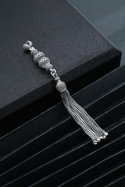 dergah tesbih Elegant Design Domed Silver Tassel