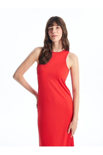 LC Waikiki Lcw Women's Crew Neck Straight Dress Fast Fashion