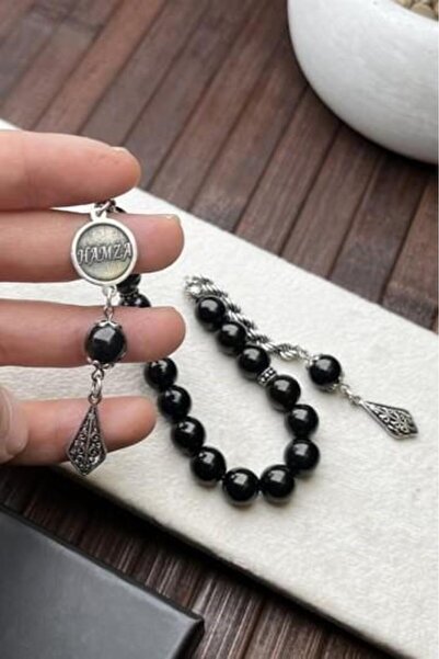 dergah tesbih Kişiye Özel İsimli Oltu Taşı Gümüş Tasarım Zaza Tesbih