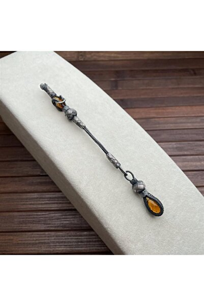 dergah tesbih Silver Kazaziye Whips with Honey Stone