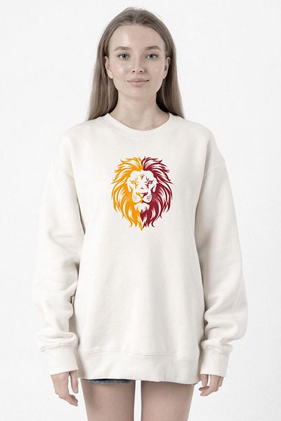 Tshirthane Yellow Red Leon White Women's 2Ip Sweatshirt