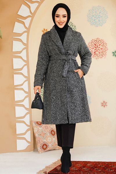 Neva Style Șapcă Hijab cu dungi negre - 60012S