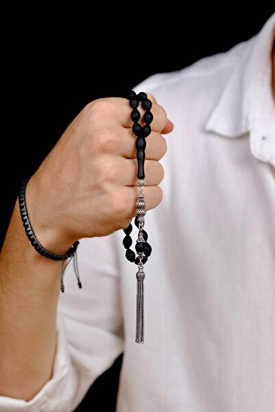 dergah tesbih Mărgele de rugăciune din microfibră cu design argintiu