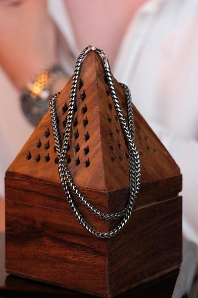 dergah tesbih Francesco Totti Silver Necklace - Handmade with Chain Detail