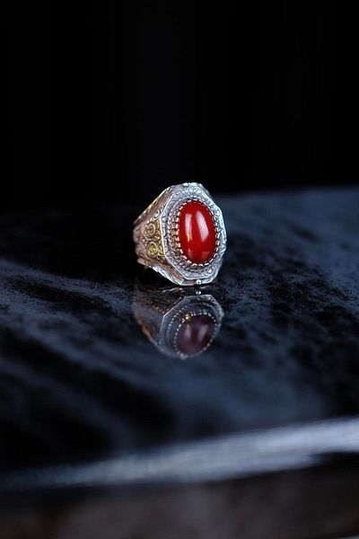 dergah tesbih Ottoman Tightening Amber Collectible Silver Ring Master Handcrafted (Baybars)