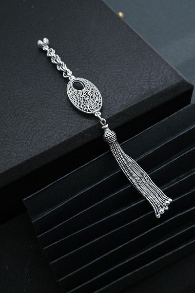 dergah tesbih Hacerül Esved Silver Tassel