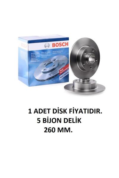 Bosch ARKA FREN DİSK RULMANSIZ CLİO 4 MEGANE 3 SCENİC 3 MEGANE CC 260MM. 432006506R 0986479684 BOSCH