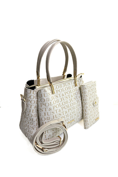 Just Polo Kadın Monogram Baskılı Orijinal Just Polo El ve Omuz Çantası Ayarla...