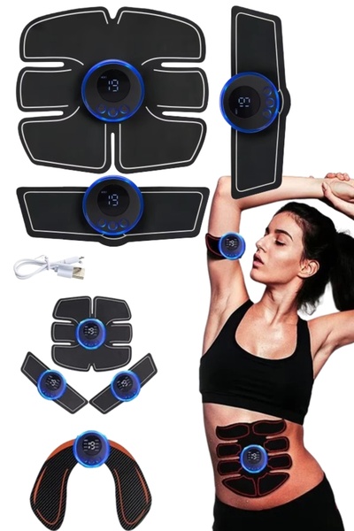 xolo 4 Set Kas Güçlendirici Egzersiz Masaj Aleti EMS Frekans Dijital