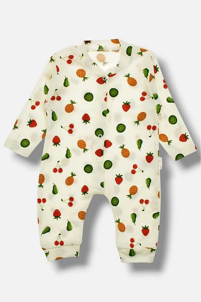 dinamik çocuk Flexible 100% Cotton Newborn Baby Romper - Mixed Fruit Printed, 1-3-6 Months