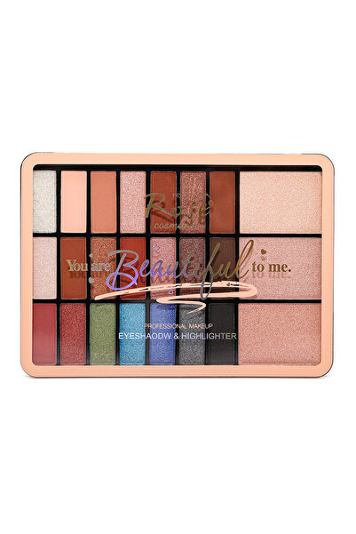 AİLY COSMETİCS Rose You Are Beautiful 24'lü Göz Farı & Aydınlatıcı Paleti
