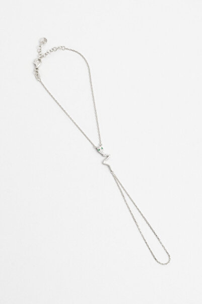 So CHIC... Mistik 18 Ayar Beyaz Altın Kaplama 20 Cm Gümüş Şahmeran