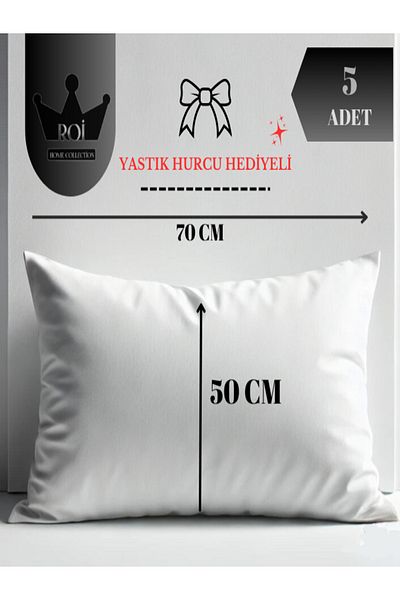 kenan GÜVEN TEKSTİL 5 Pcs 800 Grams of Beads Silicone Filled 50X70 Comfort Cushion Suitable for Daily Dowry