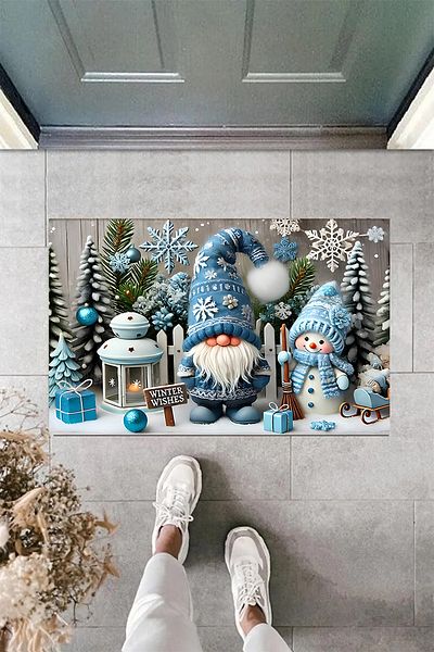 Else Dekor Else Blue Cute Gnomes Crăciun Anul Nou cu modele moderne pentru interior și exterior covoraș pentru ușă