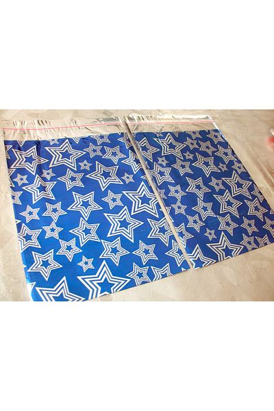 morlalem m 100 τεμάχια 16x21cm Μεταλλική τσάντα δώρου Navy Blue Star με τυπωμένη ταινία