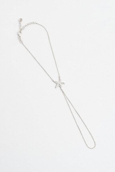 So CHIC... Deniz Yıldızı 18 Ayar Beyaz Altın Kaplama 20 Cm Gümüş Şahmeran