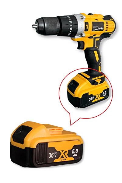 Depolife Şarjlı Matkap Için Yedek Batarya 18v 21v 36v Volt Şarjlı Makine Aküs...