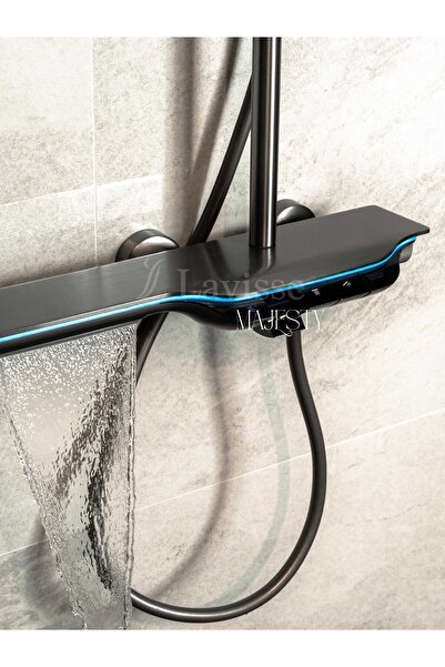 Genel Markalar Majesty Antrasit Akıllı Ledli Termostatlı Piyano Duş Seti
