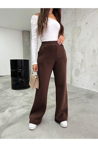 BİKELİFE Elastische Damen-Jogginghose mit hoher Taille und drei Fäden