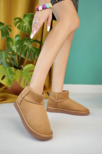 Aymood Жіночі замшеві півчехли з хутром всередині, на товстій підошві