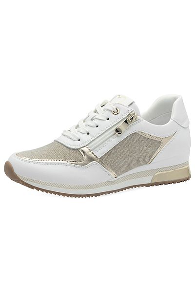 Marco Tozzi Damen Low Sneaker Low Top 2-23713-41 Weiß 137 White Gold Textil/Synthetik