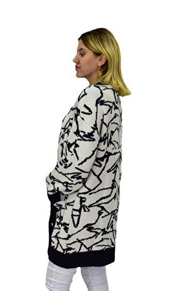 Nefise Women's Leopard Print Pocket Cardigan 7631 Bgl-St04080