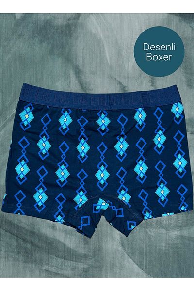 USLULAR Ανδρικό Lycra Cotton Patterned Boxer Premium Συσκευασία 3 τεμαχίων
