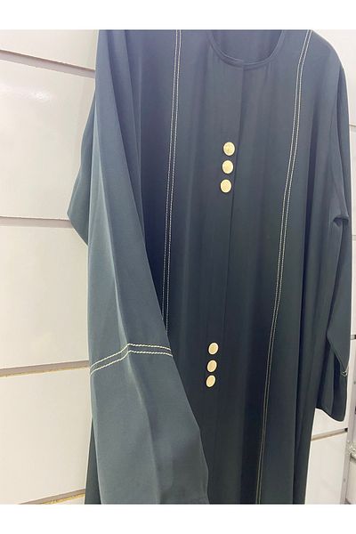 skycott Hijab Ferace - Ρούχα με χρυσό κουμπί Abaya