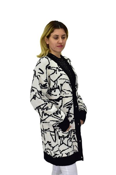 Nefise Women's Leopard Print Pocket Cardigan 7631 Bgl-St04080
