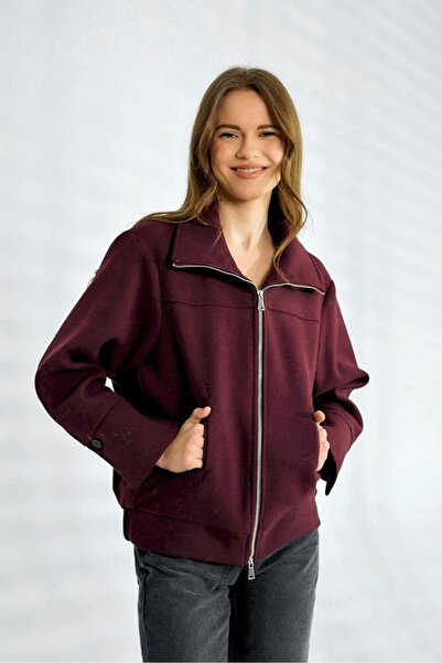 Store Modavion Bordo Kaşe Mont