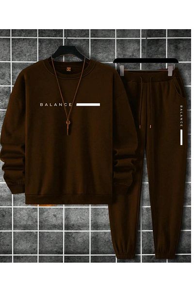 CAST COLLECTİON Мъжки летен овърсайз анцуг Brown Balance
