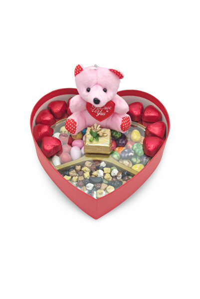 bihediyekutusu Eşe Sevgiliye Yılbaşı Hediye Anahtarlıklı Kalpli Çikolata Kutusu
