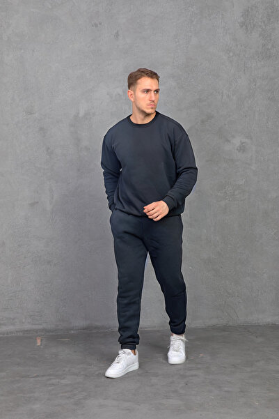 YAKAMEL Ανδρικό σετ φόρμας με λαιμόκοψη ποδηλάτου, oversized, χαλαρό και άνετο