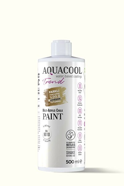 Aquacool Trend Su Bazlı Akrilik Dönüşüm Boyası RAL 9010 Saf Beyaz 500ml