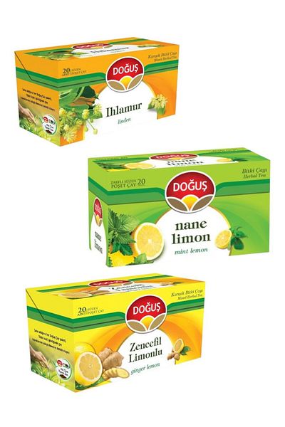 Doğuş Nativity Herbal Teas (Linden, Mint Lemon and Ginger Lemon) 3 X 20S