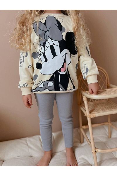 YİGİT BUTİK Yigit Boutique Minnie Printed Tights Girl's Set