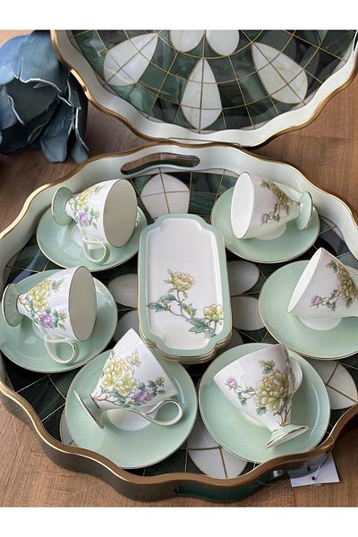 Mikasa Moor Glory 15 Piece Set of 6 Coffee Cups 90Cc