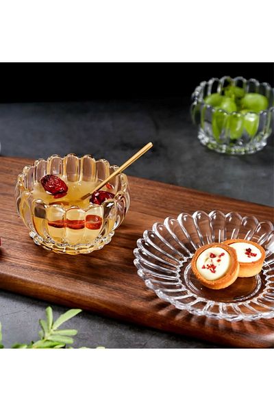 CEZVE HOME 12 Piece Dessert and Snack Bowl Set with Daisy