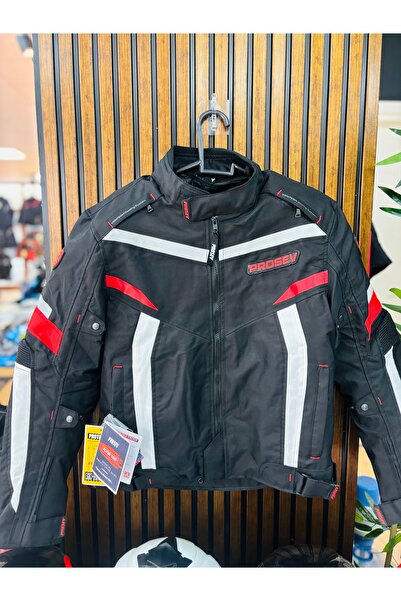 Prosev JKT01 - 4 MEVSİM MOTOSİKLET MONTU (KIRMIZI-SİYAH)