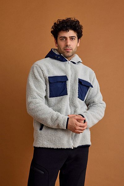 Scorp Ανδρικό Γκρι Λούτρινο Παλτό - Vortex Hooded