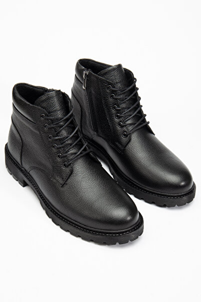 geeta Black Genuine Leather Men's Boots