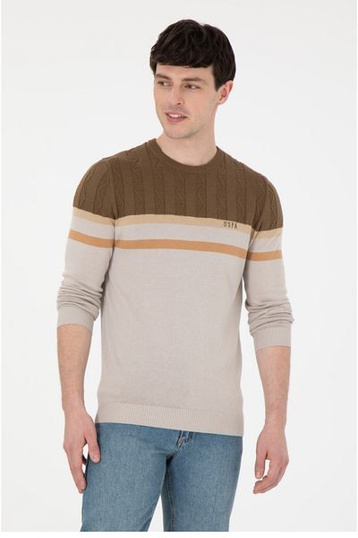 U.S. Polo Assn. U.S. Polo Assn Crew Neck Slim Fit мъжки трикотажен пуловер (Özse Giyim)