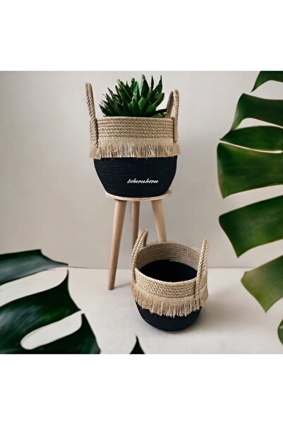 Bohemahomedecor 2 штуки Плетені джутові кошики для квітів Декоративні кошики ...