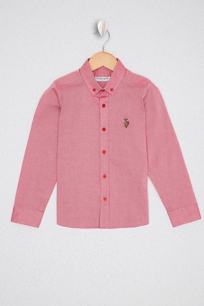 U.S. Polo Assn. БАЗА. Поло Асоциация Червена риза с дълъг ръкав за момче - 50222556