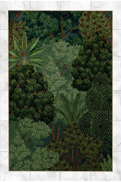 Rugs Modern Halı Yeşil Temalı Karma Ağaçlar Desenli Kreatif Modern Dekoratif ...