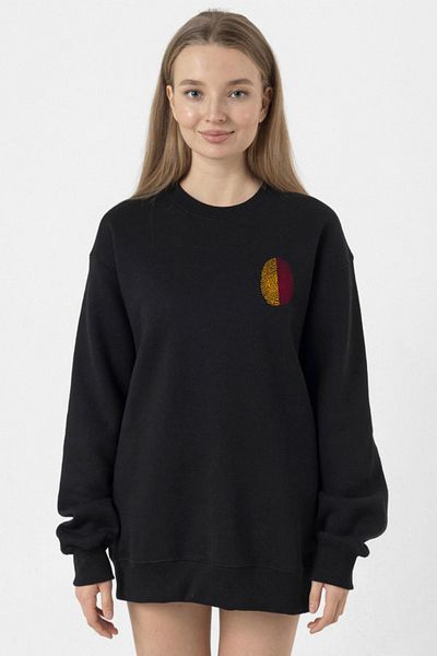 Tshirthane Yellow Red Fingerprint Black Women's 2Ip Sweatshirt