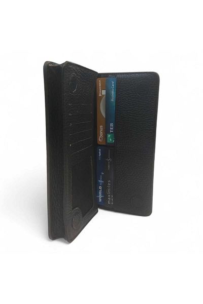 Loft Magnetic Genuine Leather Men's Portfolio Wallet & Phone Holder with Phone Compartment