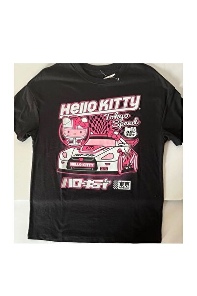 DEEFWEAR Hello Kitty TOKYO SPEED εμπριμέ μαύρο μπλουζάκι